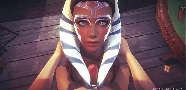  Starwars Hentai POV Ahsoka 3D 4D - blowjob and fucked cowgirl stily with creampie